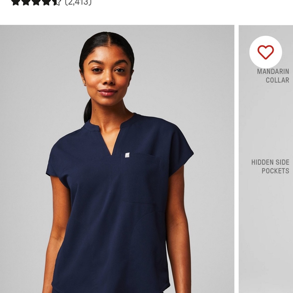 Fabletics Royal Blue Evolve 3 Pocket Scrub Top